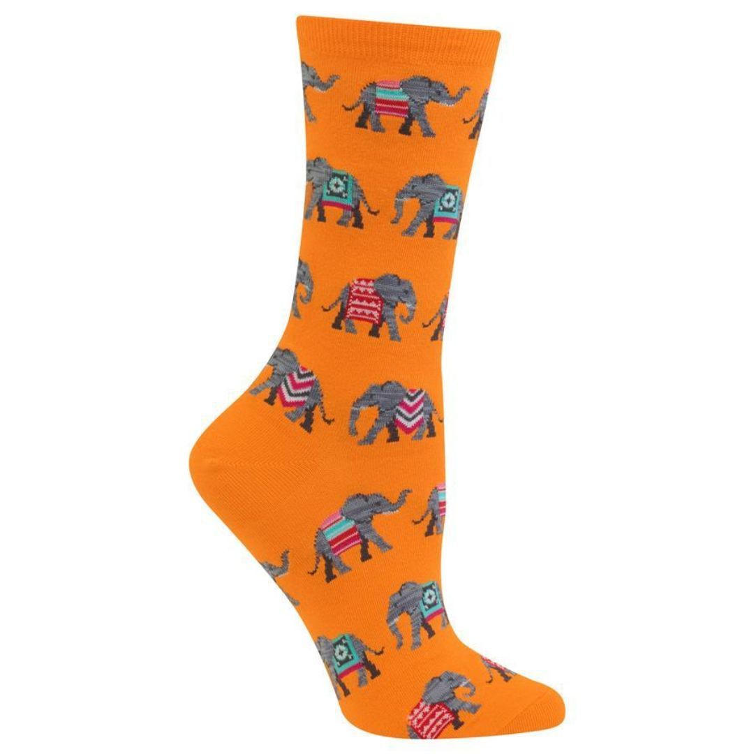 Elephant Socks Women's Crew Sock orange