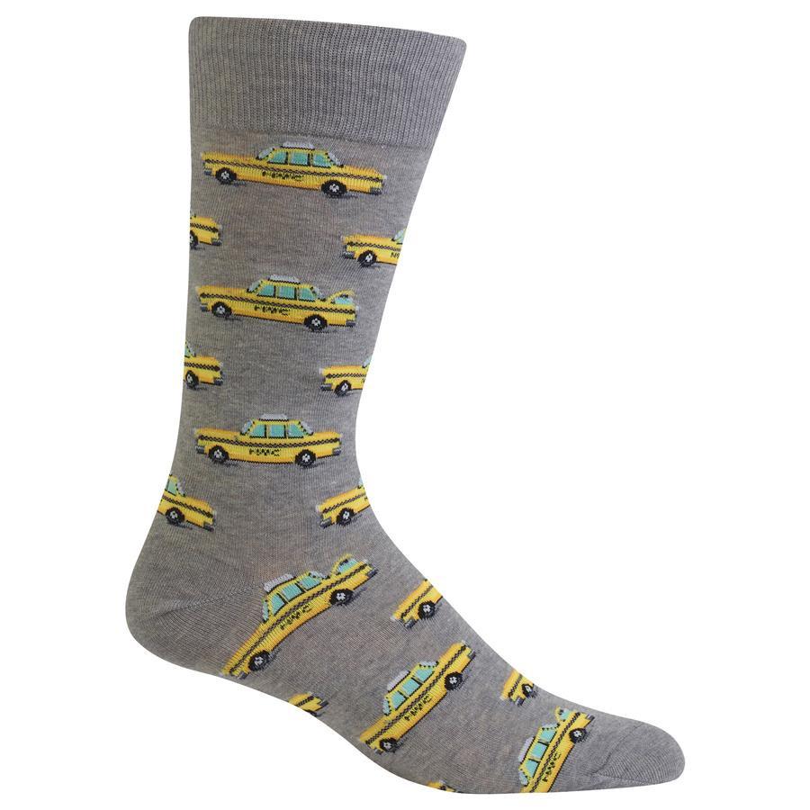 Taxi Car Socks Men’s Crew Sock Grey