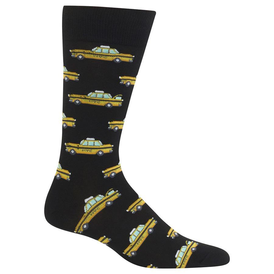 Taxi Car Socks Men’s Crew Sock Black