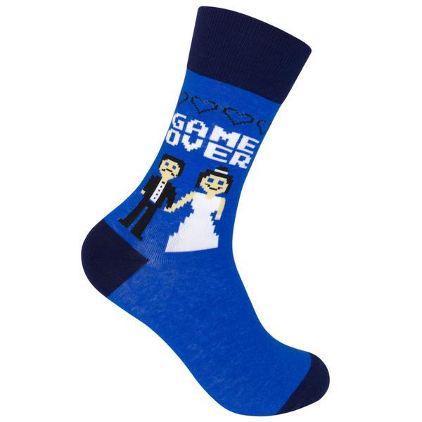 Game Over Socks Unisex Crew Sock blue