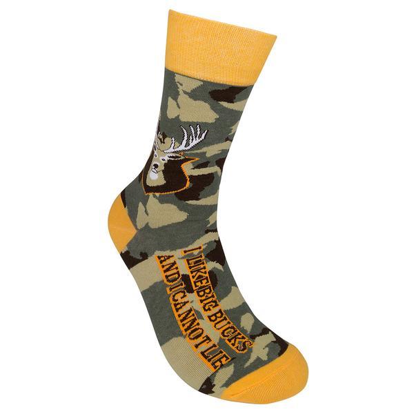 I Like Big Bucks and I Cannot Lie Socks Unisex Crew Sock green