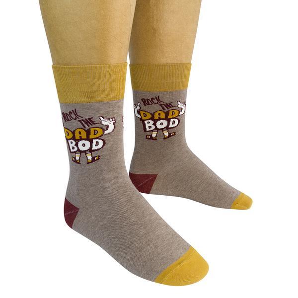 Rock the Dad Bod Socks Unisex Crew Sock brown