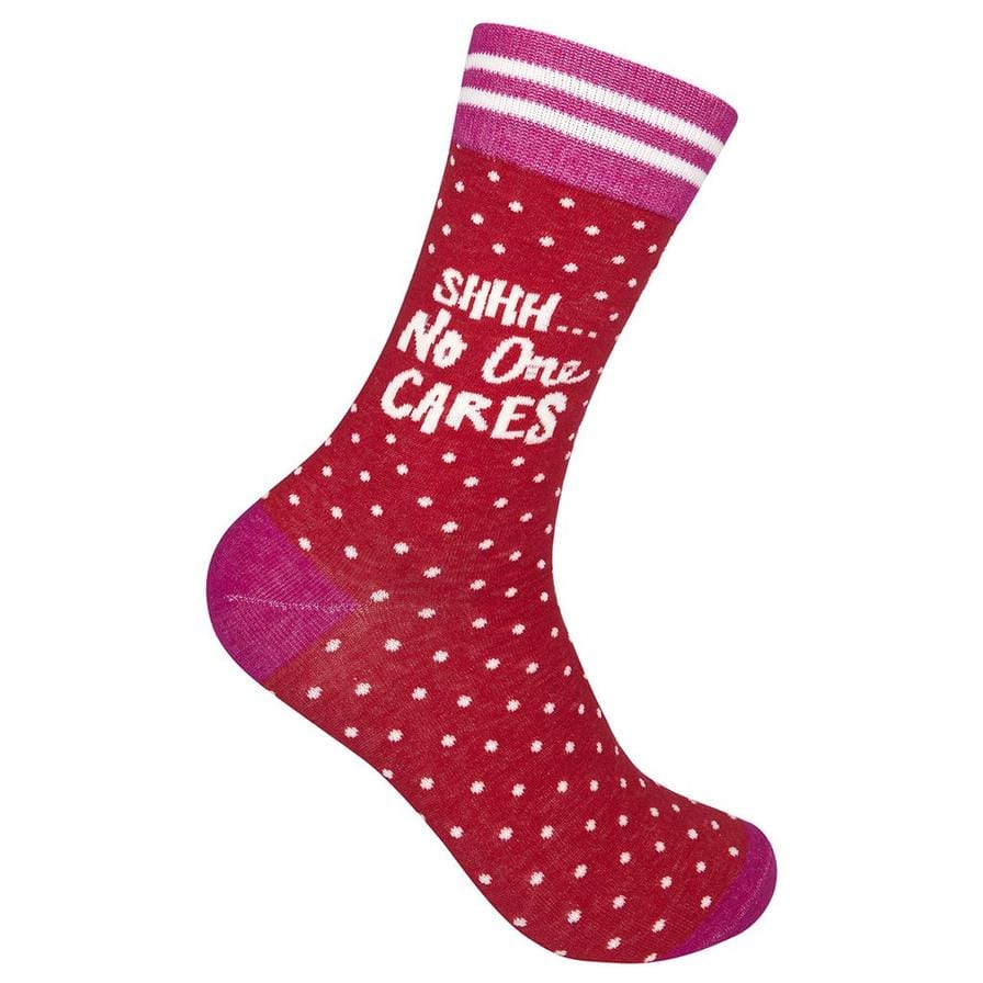 Shh No One Cares Unisex Crew Sock Red