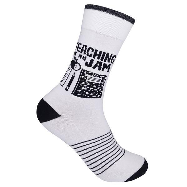 Teaching is My Jam Socks Unisex Crew Sock white