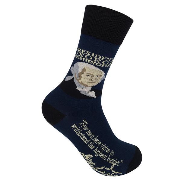 President George Washington Socks Unisex Crew Sock Navy