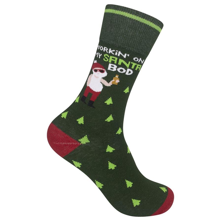 Workin' On My Santa Bod Unisex Crew Socks Green