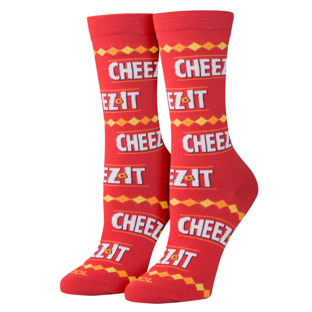 Cheez It Stripes Women&#39;s Crew Socks Red