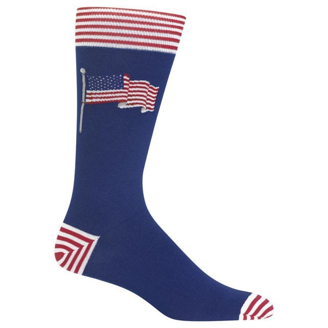 American Flag Socks Men's Crew Sock Blue