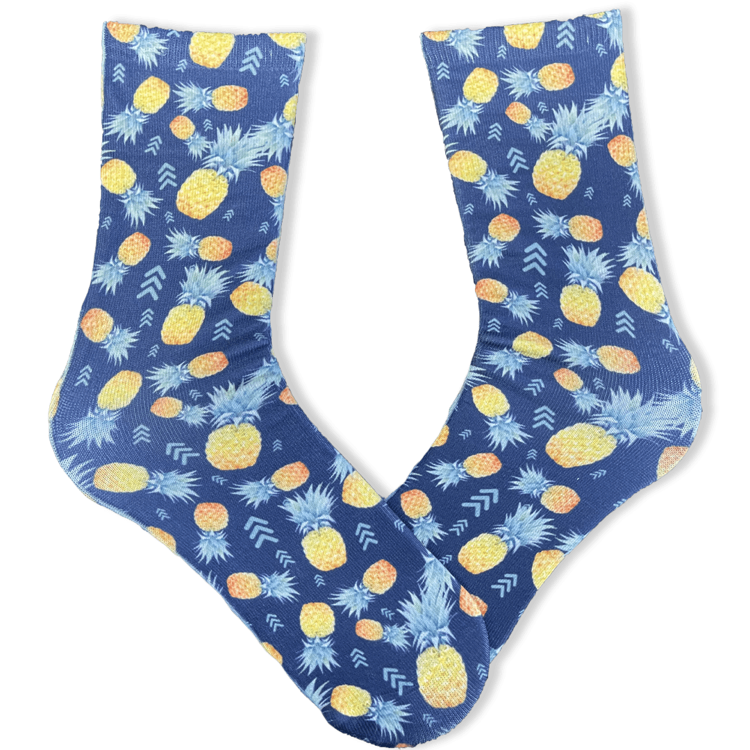 21 Pineapples Hawaiian  Crew Sock Blue