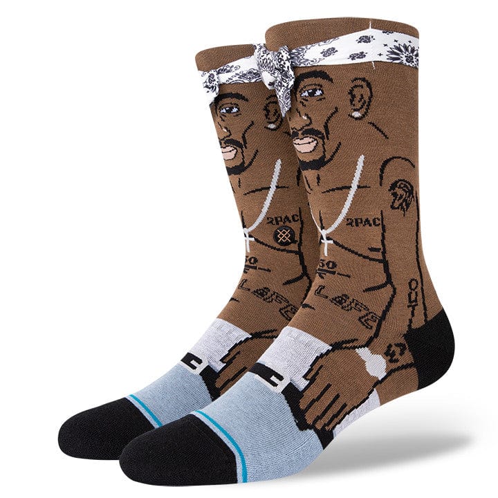 Tupac Resurrected Men's Crew Socks Black