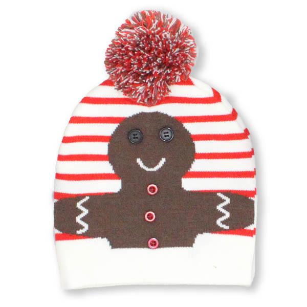 Cream Gingerbread with Pom Pom Knit Hat Cream