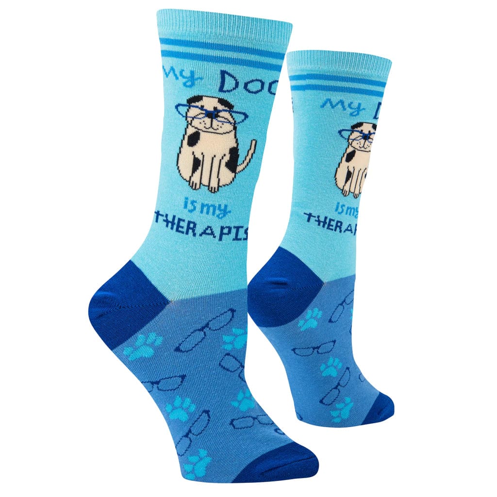 Dog Therapist Women's Crew Socks Blue