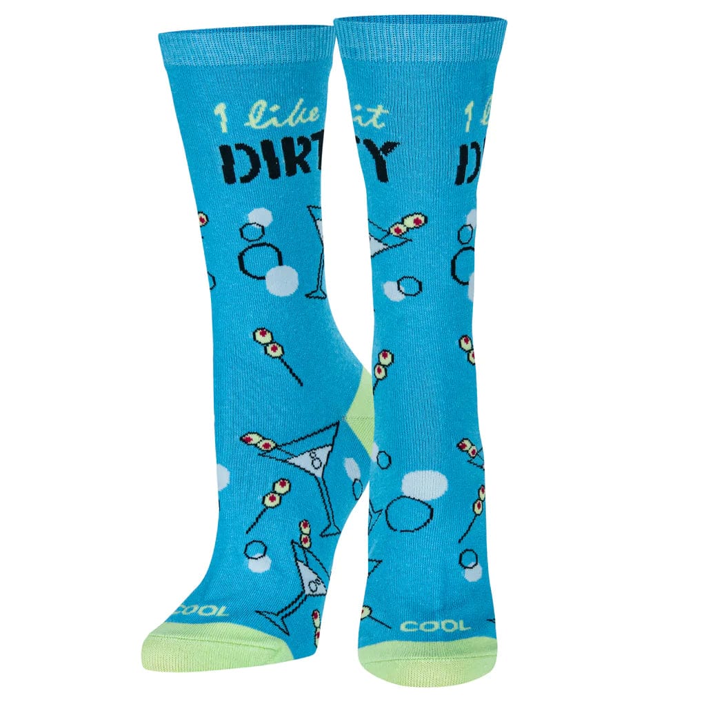 I Like it Dirty Women's Crew Socks Blue