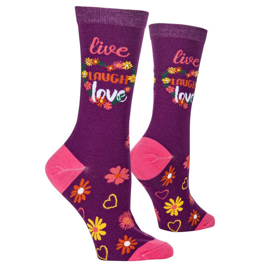 Live Laugh Love Women's Crew Socks Multi