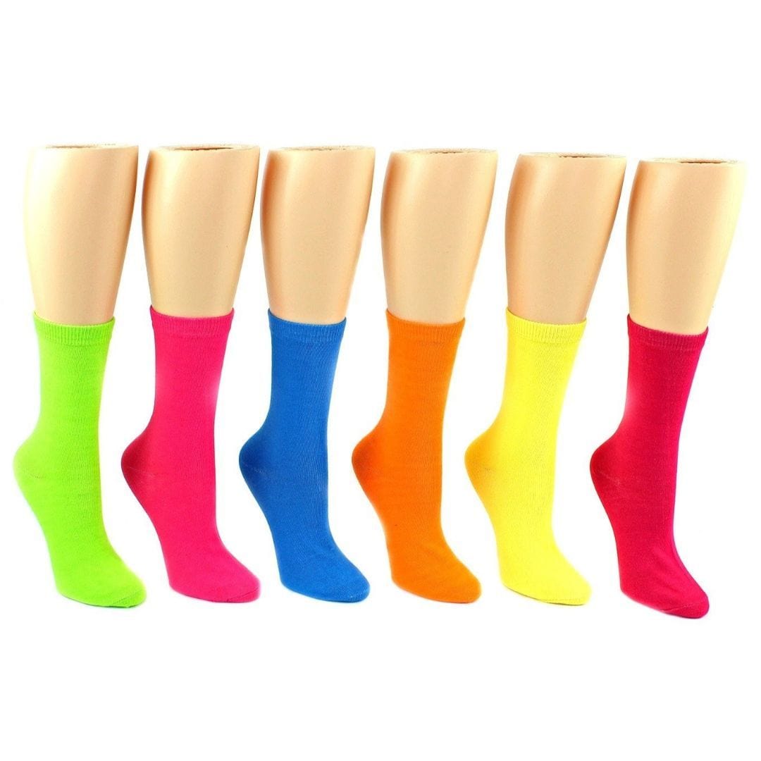 Neon Colored Crew Socks Women&#39;s Crew Sock