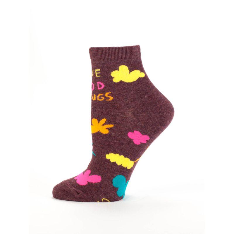 I Have Mood Swings Socks - Women&#39;s Ankle Sock brown