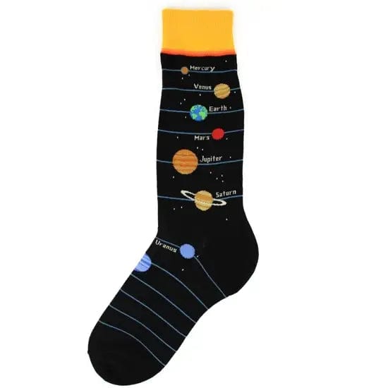 Planets Men's Crew Socks Black