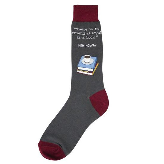 Loyal Book Hemingway Men’s Crew Sock gray