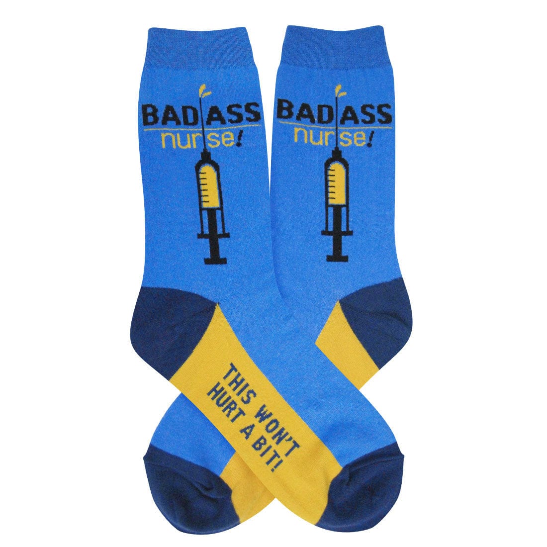 Badass Nurse Women's Crew Socks Blue