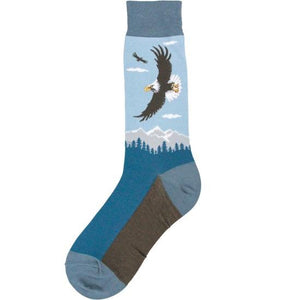 Eagle Men's Crew Socks - Blue - John's Crazy Socks