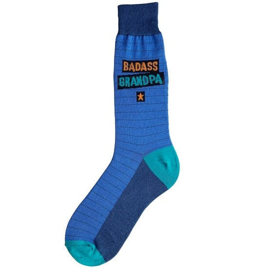 Badass Grandpa Men's Crew Socks Blue