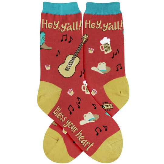 Hey Ya'll Women's Crew Socks Multi