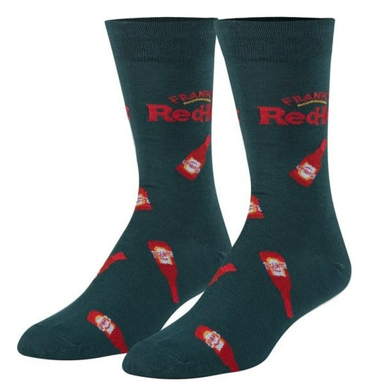 Frank's Red Hot Bottles Men's Crew Socks Black