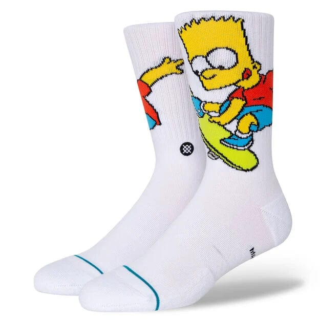 Bart Simpson Men's Crew Socks White