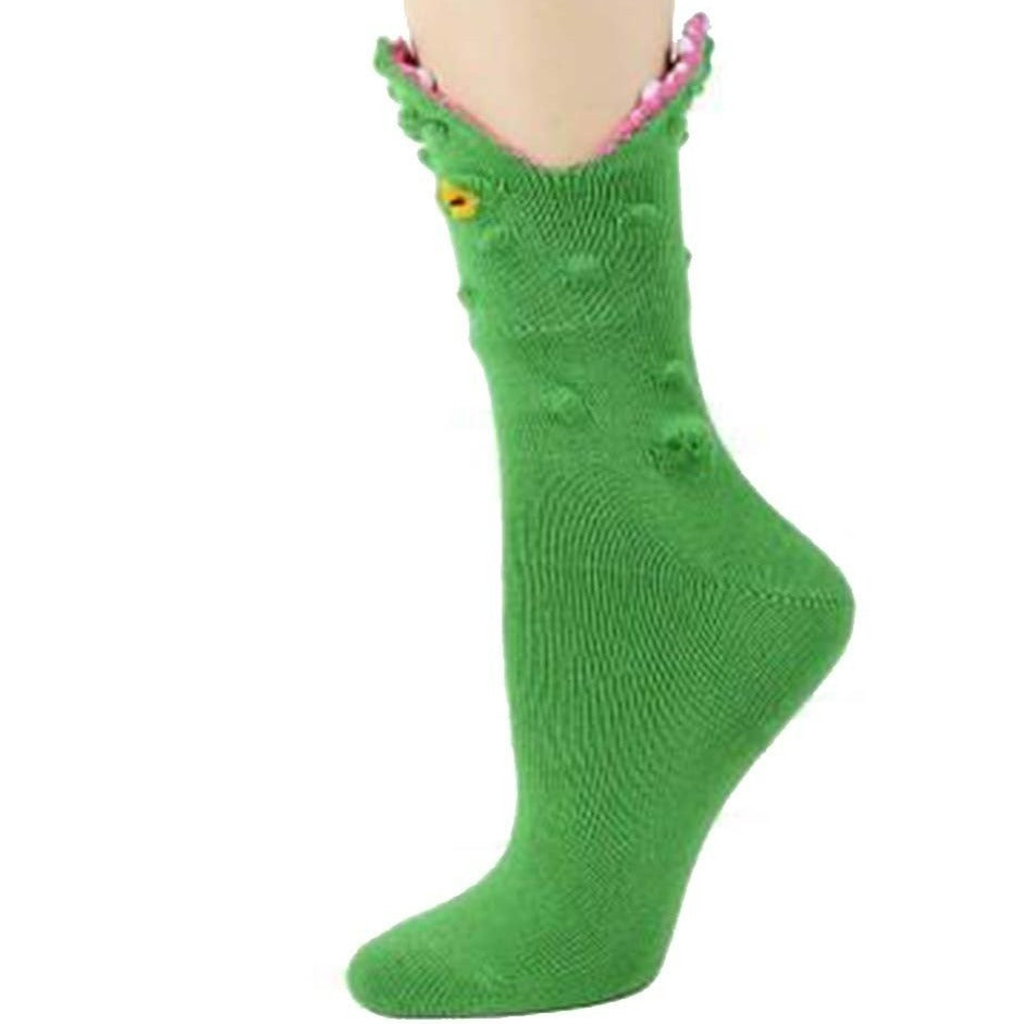 Alligator 3D Socks Women's Crew Sock green