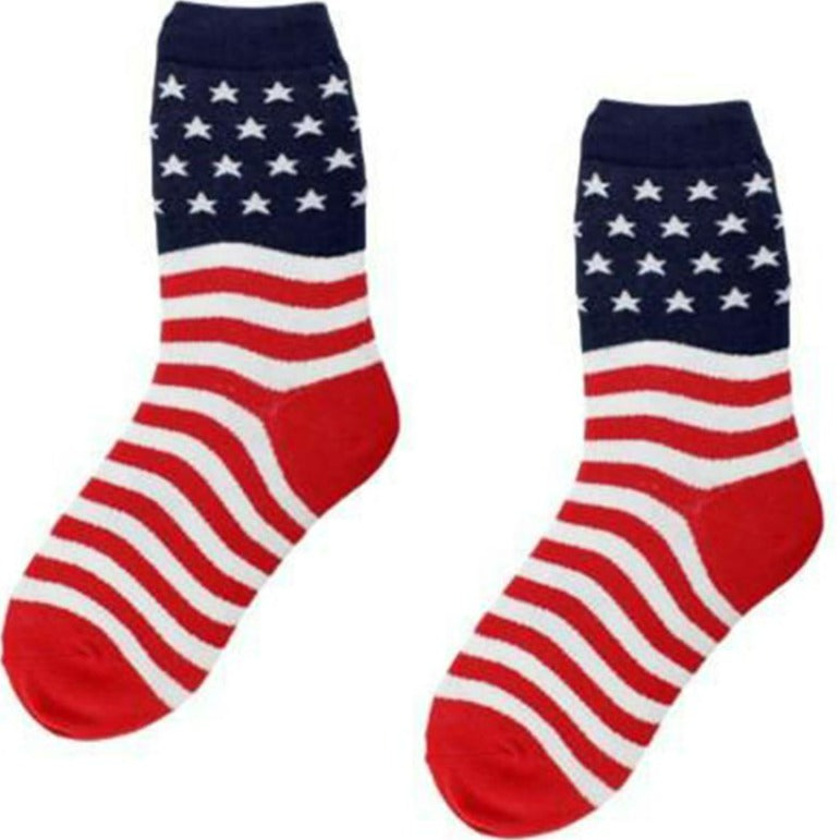 American Flag Socks Women&#39;s Crew Sock red