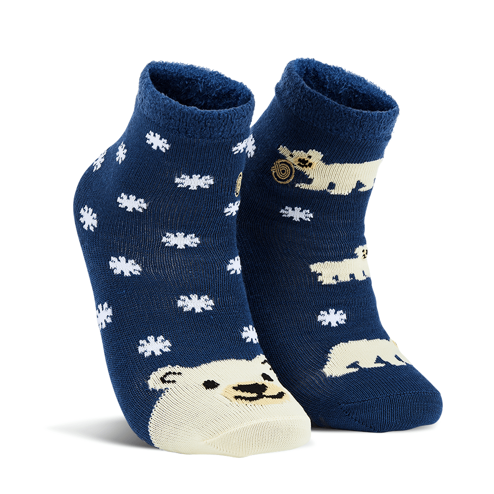 Angel&#39;s Polar Bears Fuzzy Socks Navy / Medium