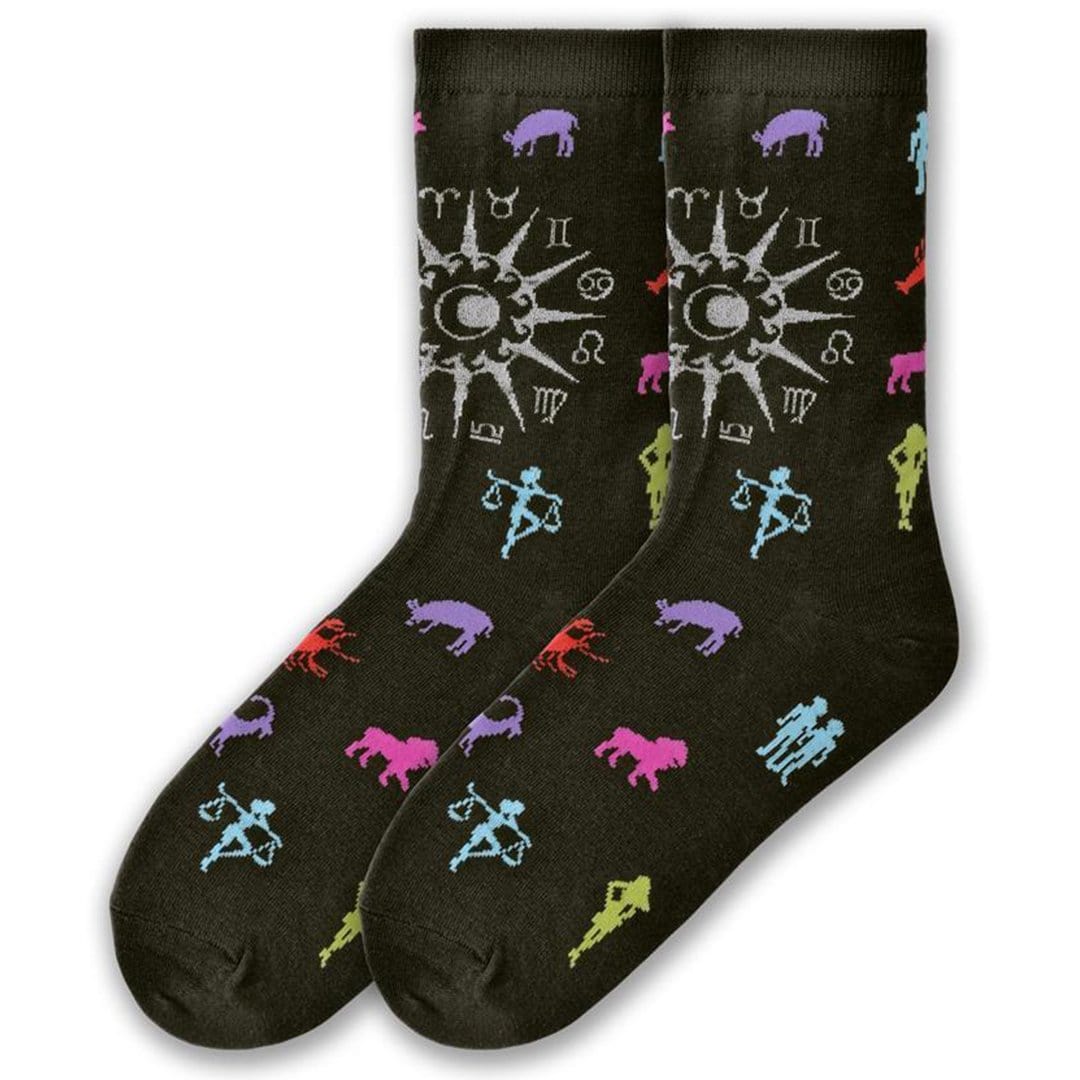 Astrology Signs Sock Women's Crew Sock Black