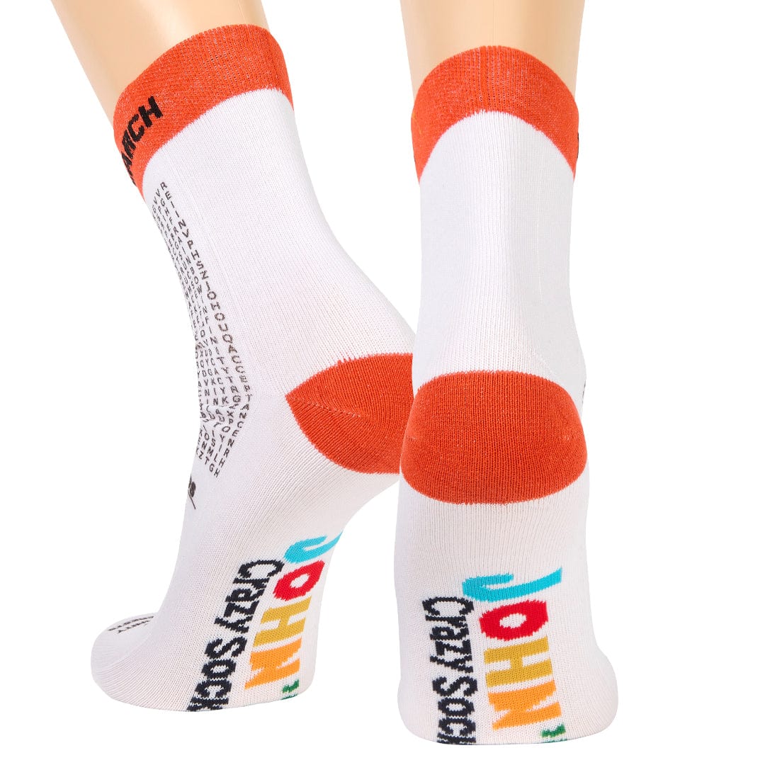 Autism Word Search Crew Socks White