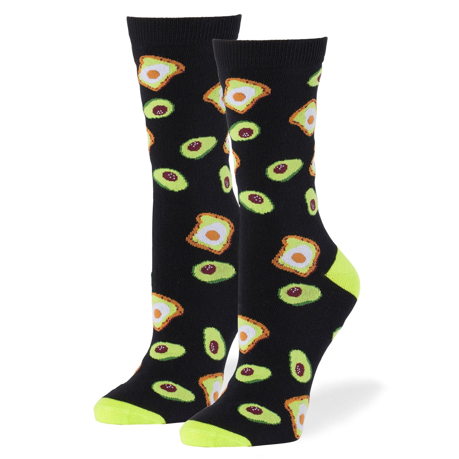Avocado Toast Crew Socks Black