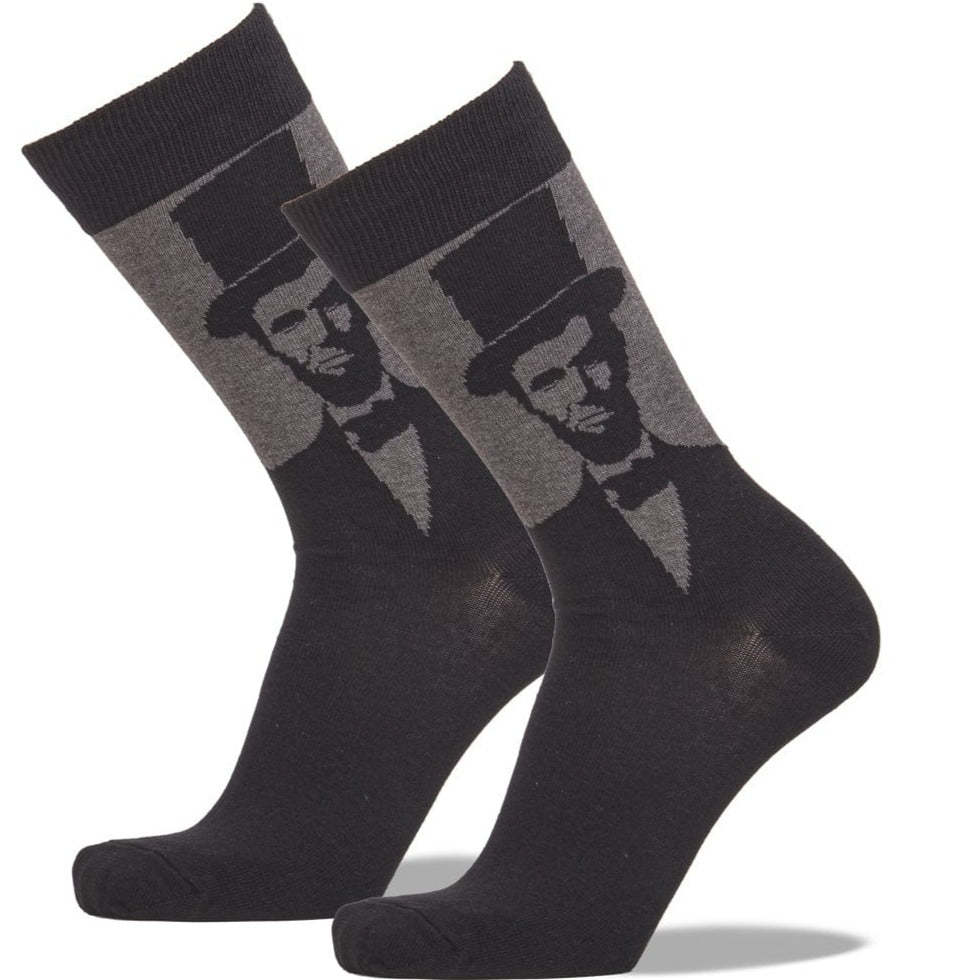 Abraham Lincoln Socks Men's Crew Sock Heather Grey / Shoe Size 7-12