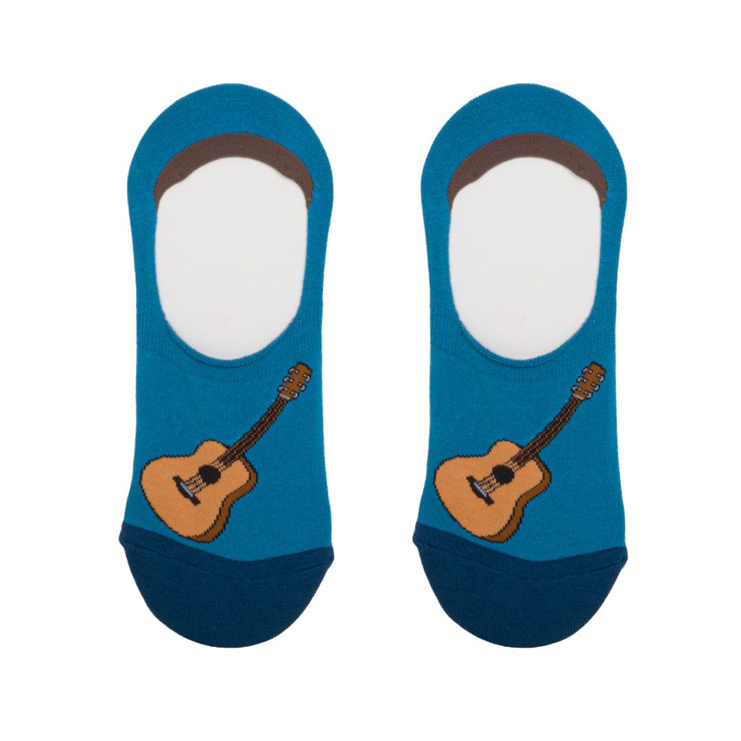 Acoustic Guitar Socks Men's Liner Sock Blue