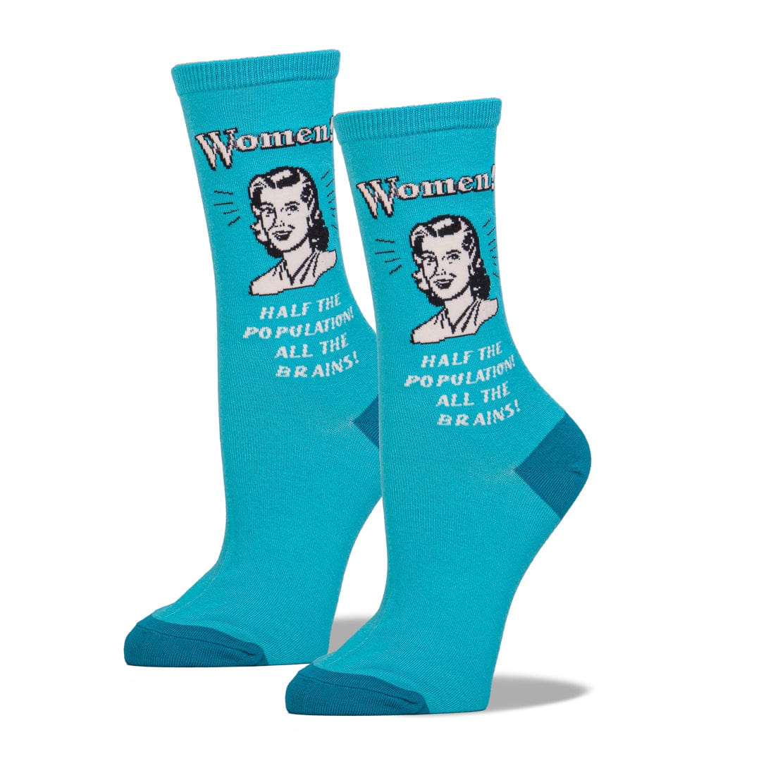 All The Brains Women&#39;s Crew Sock Teal