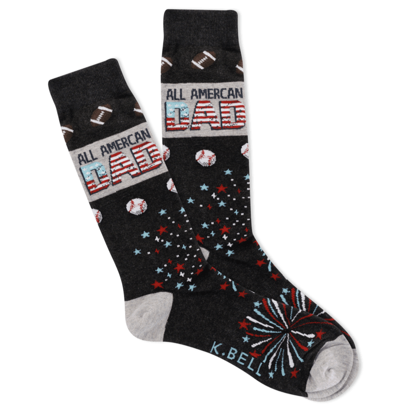 All American Dad Men's Crew Sock Black