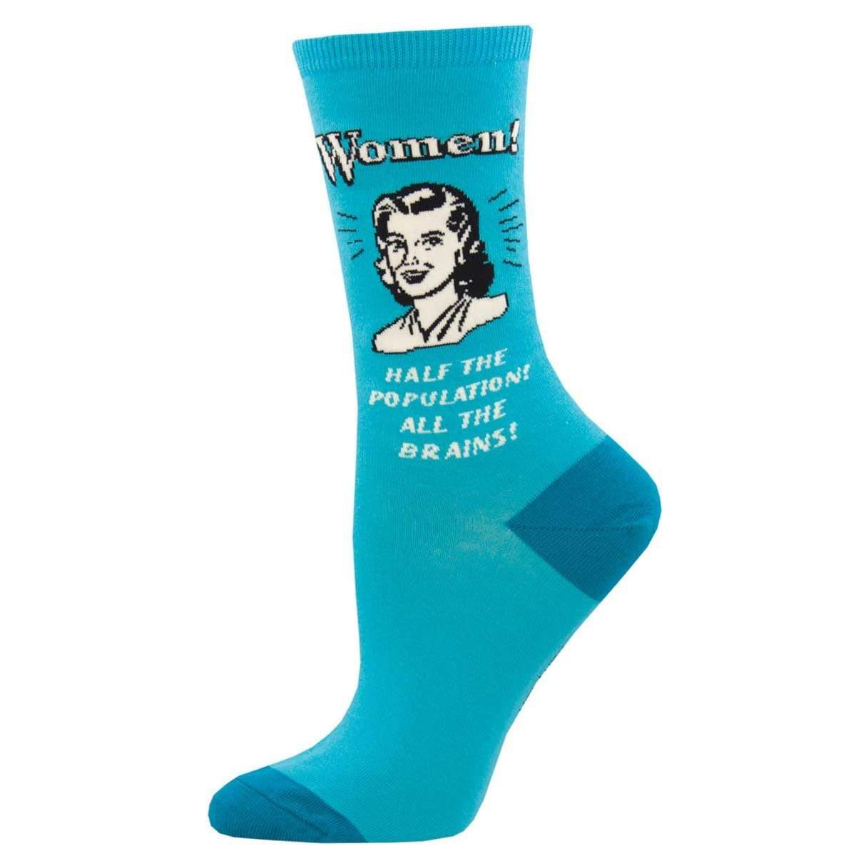 All The Brains Women&#39;s Crew Sock Teal