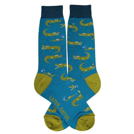 Alligator Socks Men’s Crew Sock Teal
