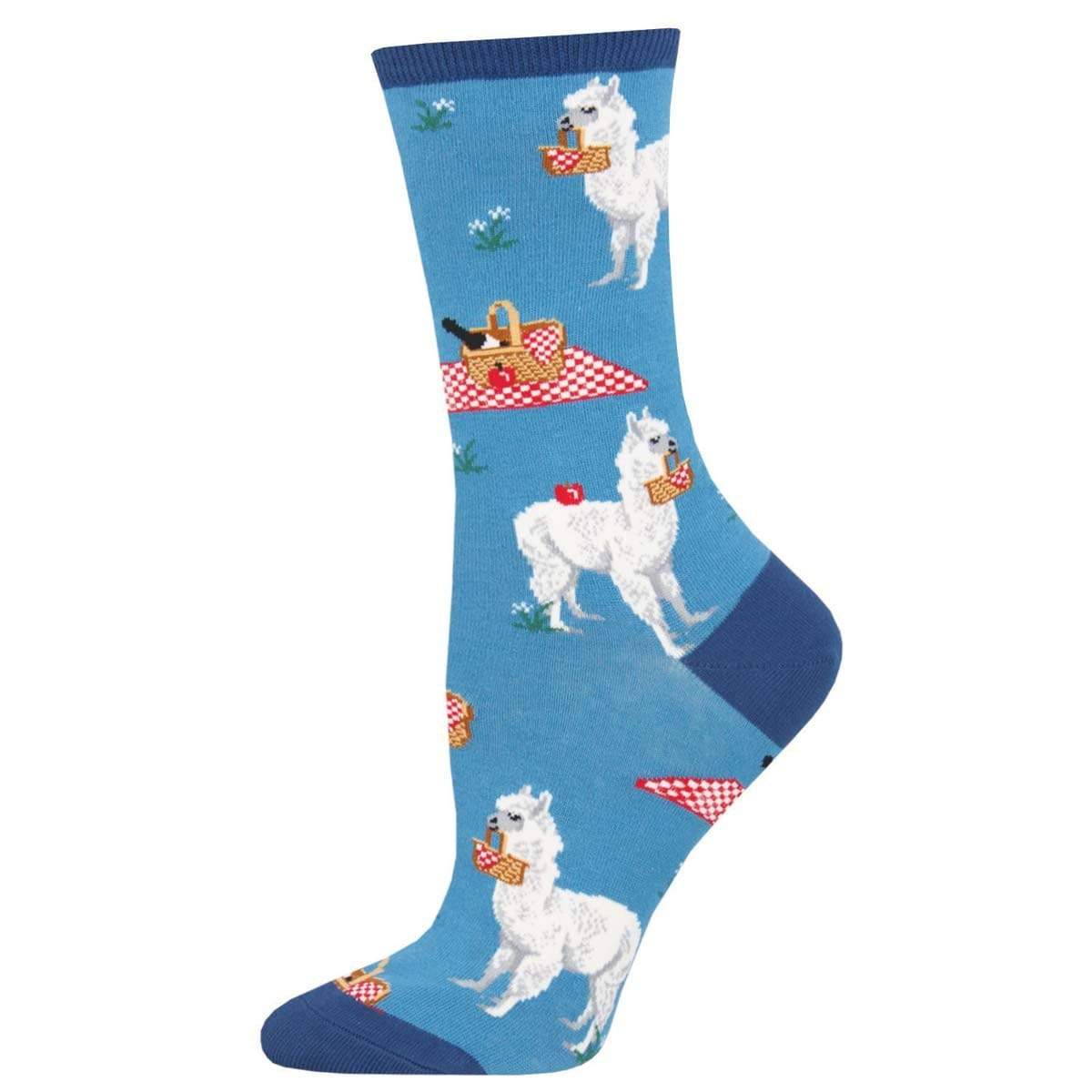 Alpaca Lunch Women's Crew Sock Blue