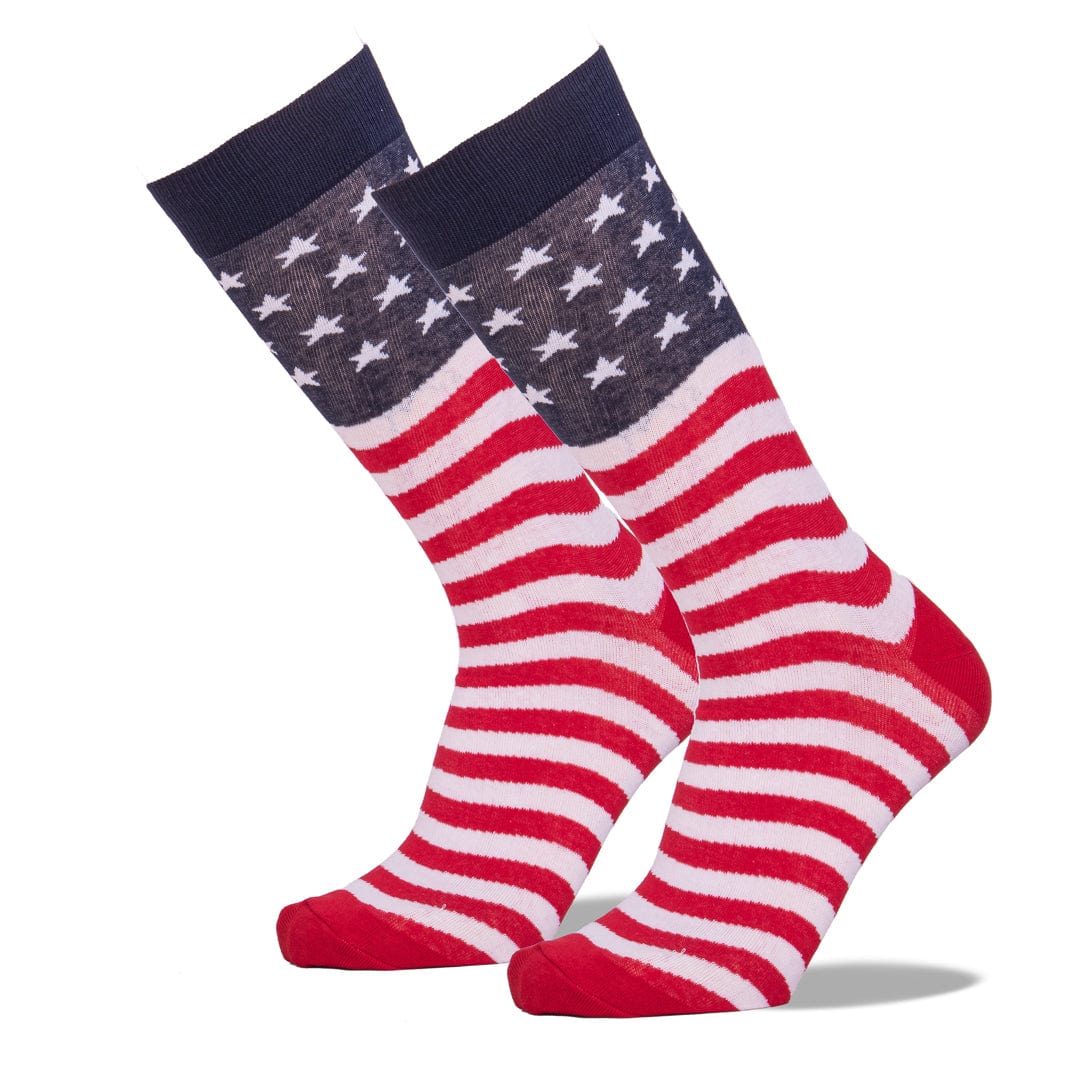 American Flag Socks Men’s Crew Sock red