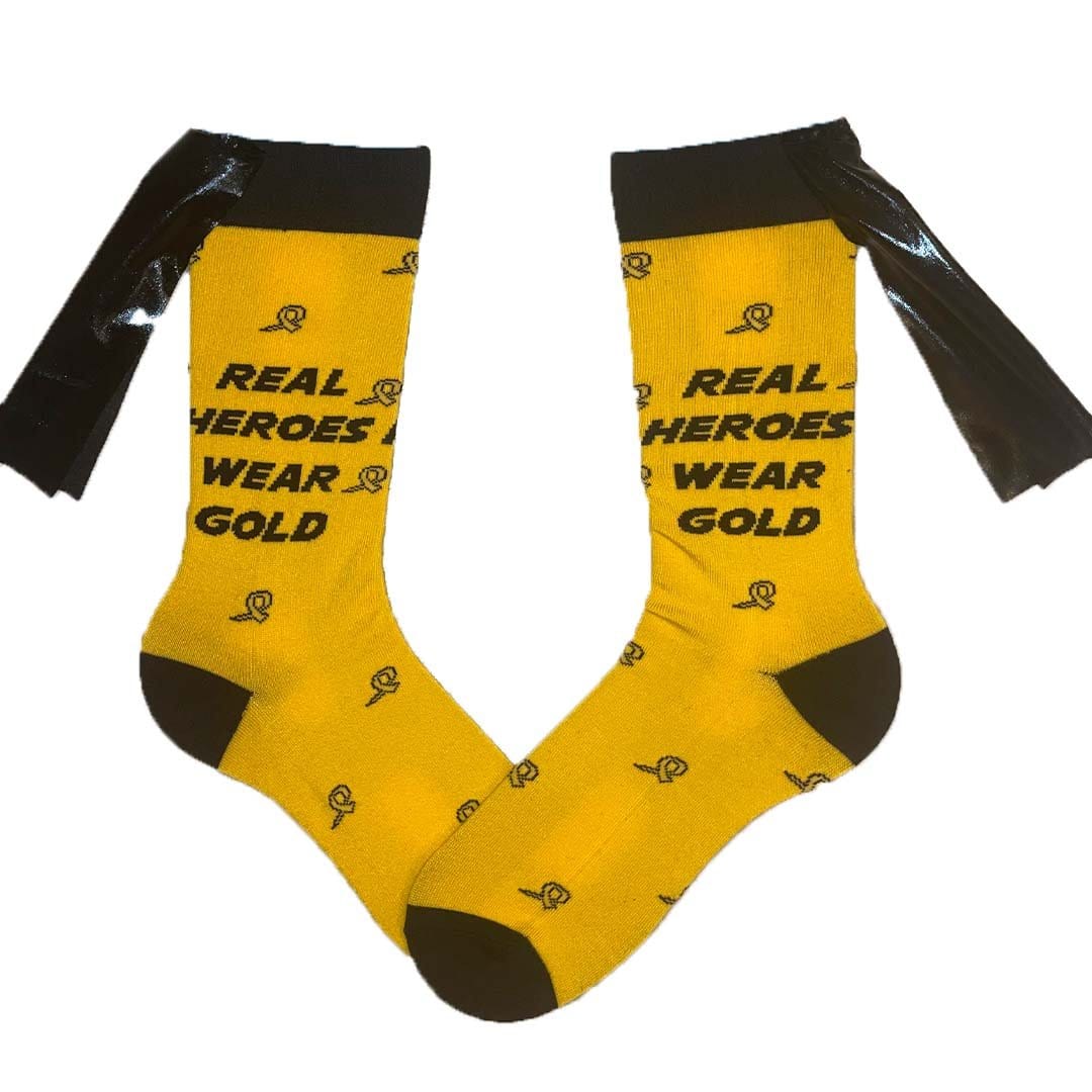 American Cancer Society Super Hero Cape Unisex Crew Sock Gold