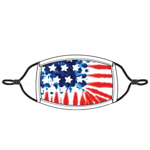 American Flag Face Mask White
