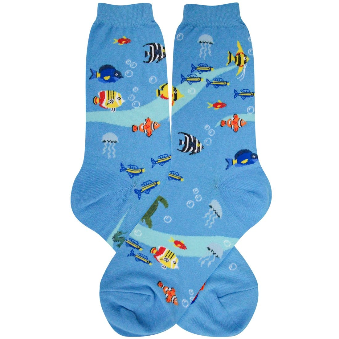 Aquarium Socks Women&#39;s Crew Sock Blue