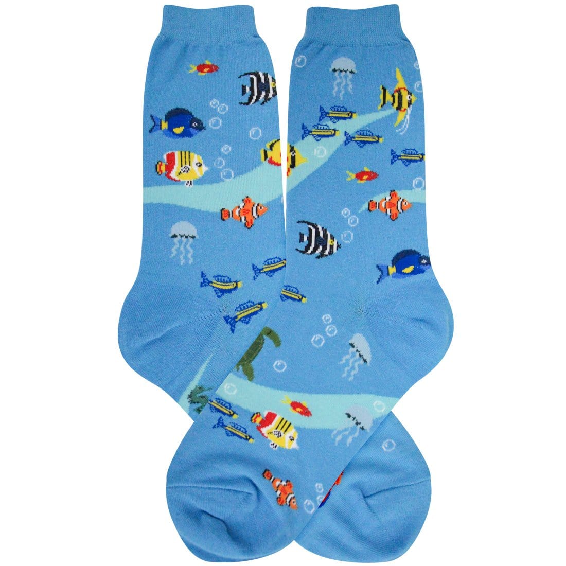 Aquarium Socks Women's Crew Sock Blue