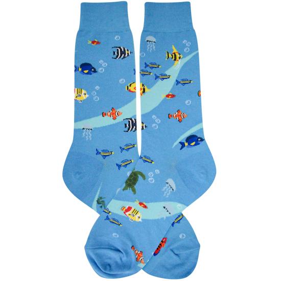 Aquarium Socks Men’s Crew Sock Blue