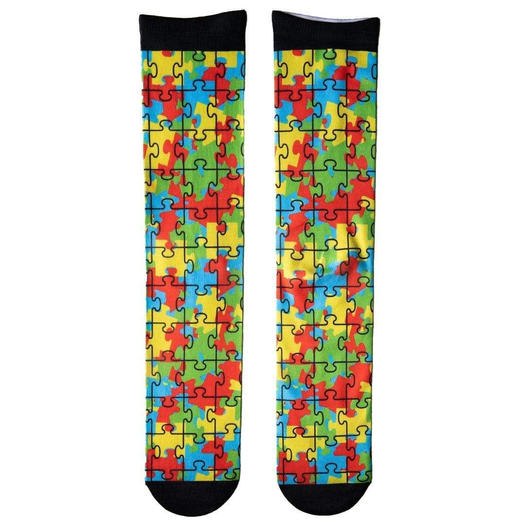 Autism Awareness Socks Unisex Crew Sock Rainbow