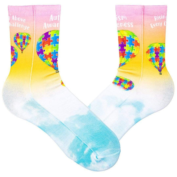 Autism Awareness Hot Air Balloon Crew Socks OSFM / Multi