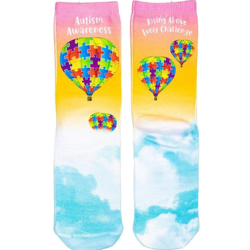 Autism Awareness Hot Air Balloon Crew Socks OSFM / Multi